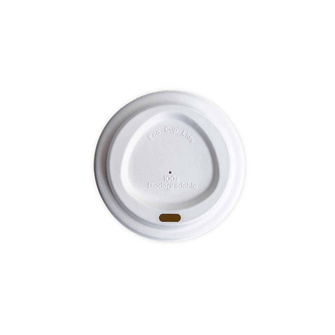 Tapa blanca vaso de café bagasse 12oz-16oz