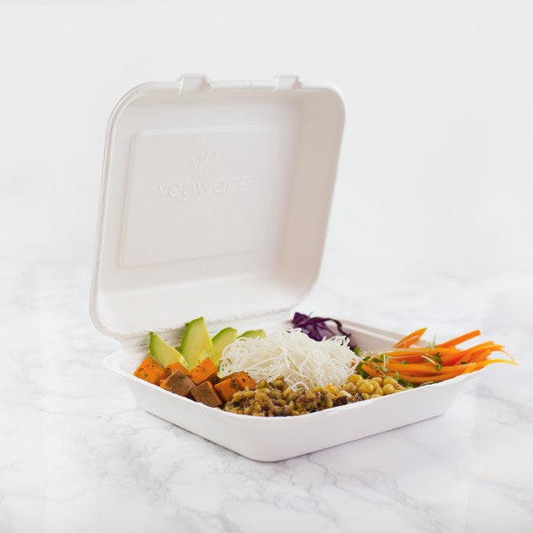 Clamshell compostable de bagasse cuadrado (1200ml)
