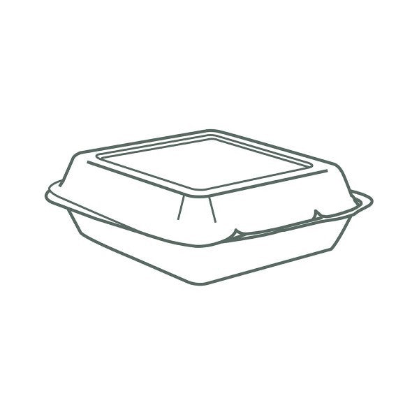 Clamshell compostable de bagasse cuadrado (1200ml)