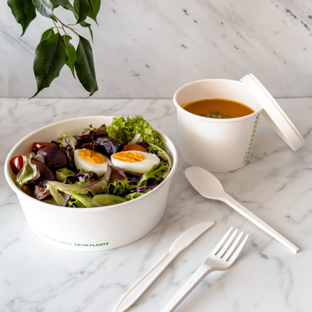 Tenedor blanco Almidón de maíz -15cm