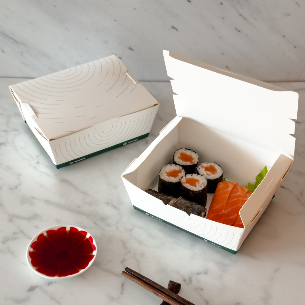 Caja Sushi Compostable - 1 Roll (12x10x6)