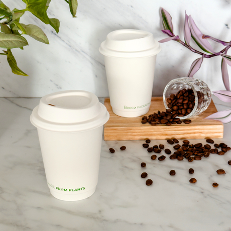 Vaso de café blanco Beeco Doble capa 12oz (360ML)
