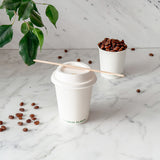 Tapa blanca vaso de café bagasse 8oz