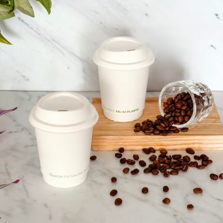 Vaso de cafe blanco Beeco Doble capa 8oz (240ML)