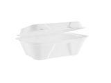 Clamshell compostable de bagasse rectangular (600ml)