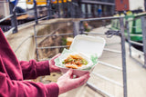 Clamshell compostable de bagasse rectangular (600ml)